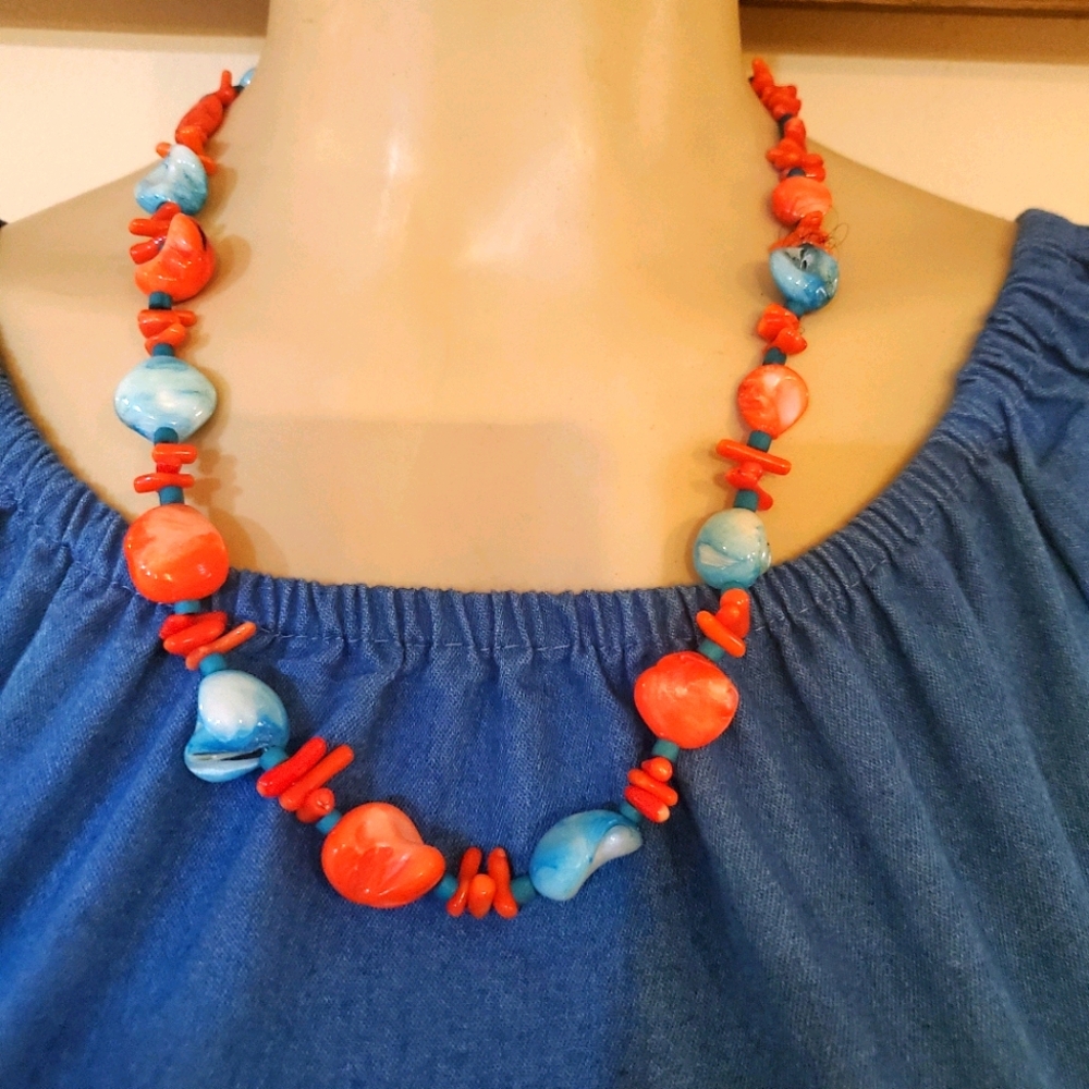Positively Beautiful Natural stone shell necklace